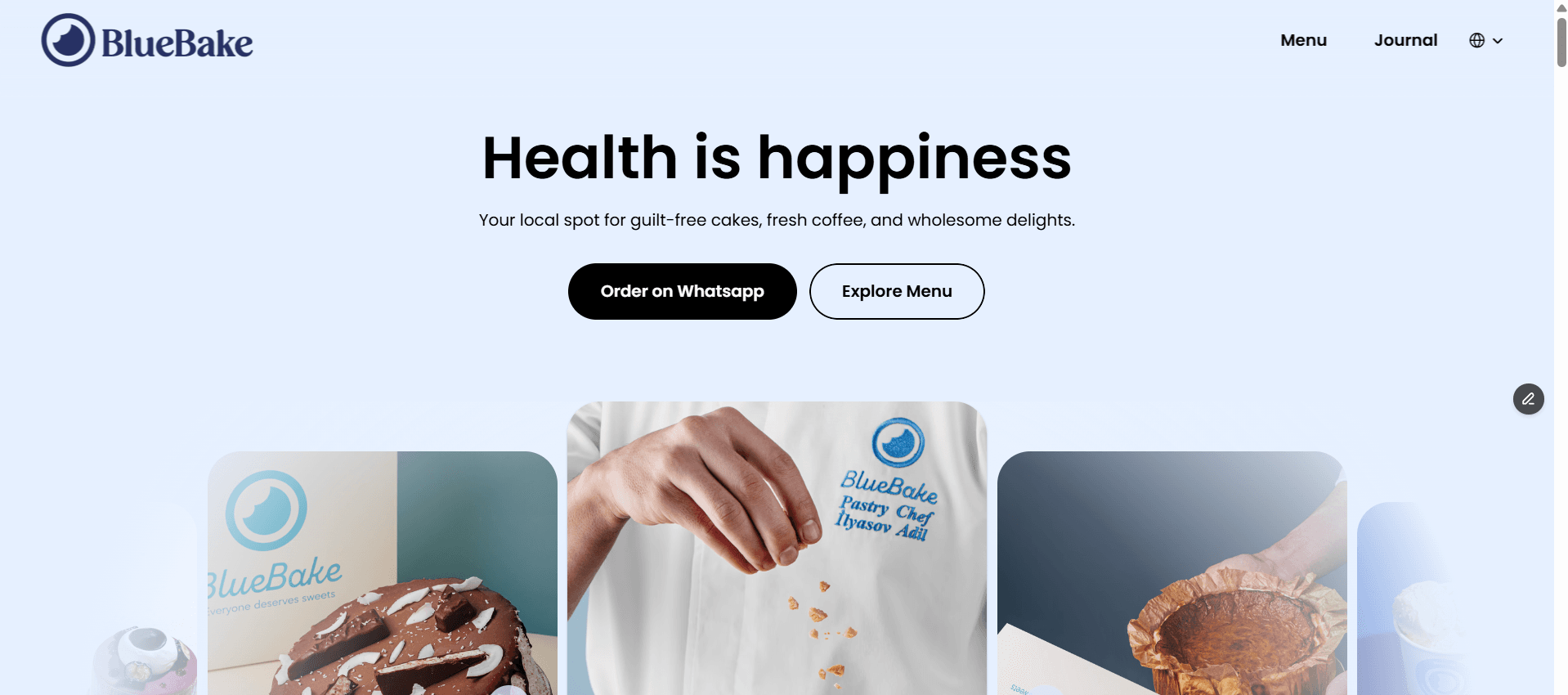 Bluebake website screenshot